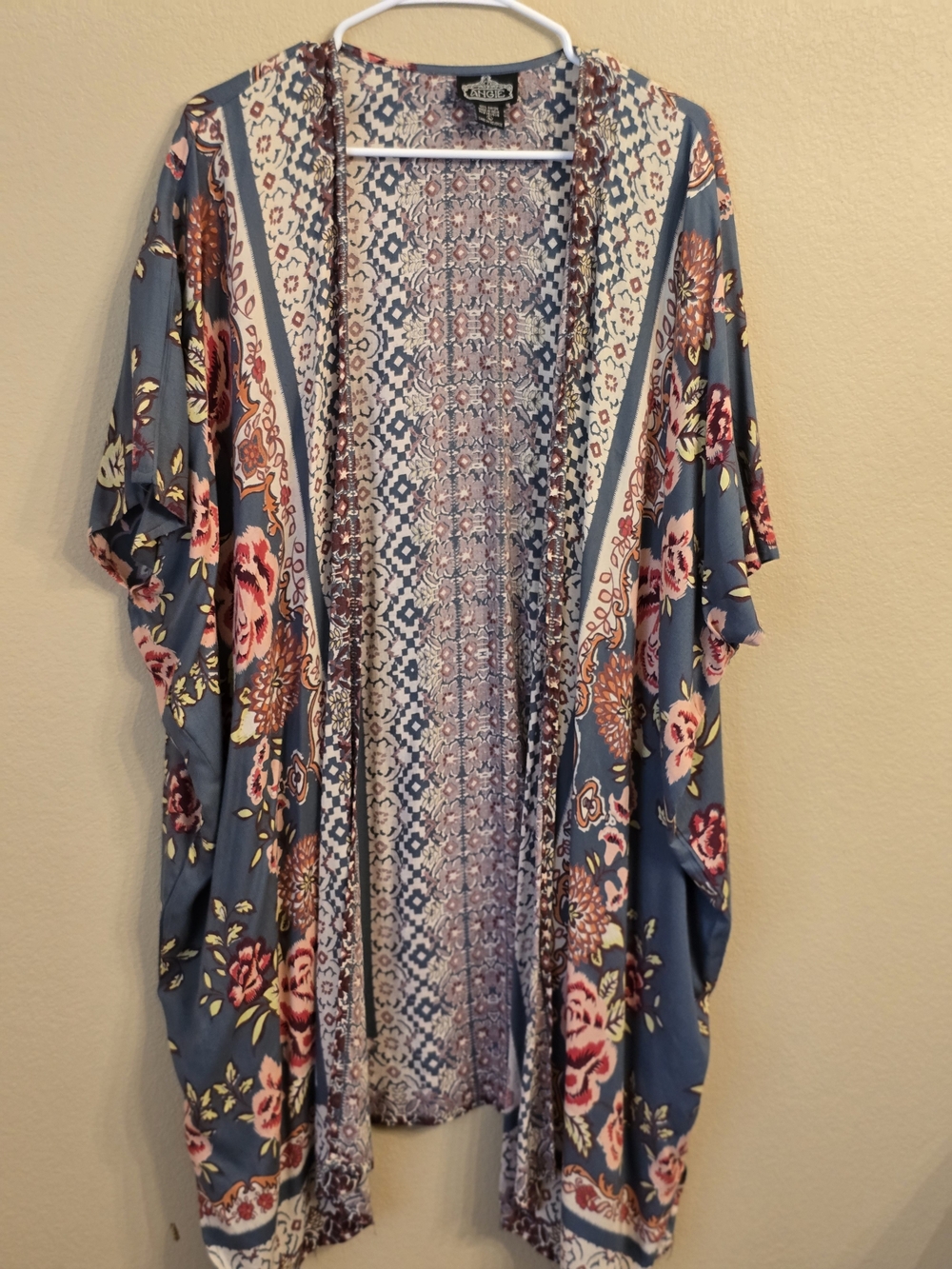 Floral Boho Kimono Cardigan in Size Large